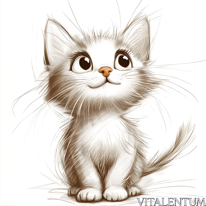 AI ART Adorable Kitten Illustration