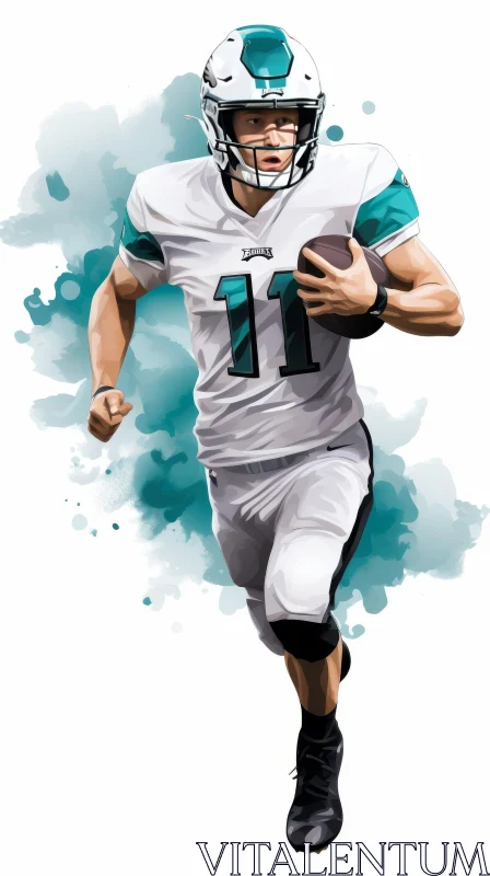 American Football Player Digital Painting AI Image
