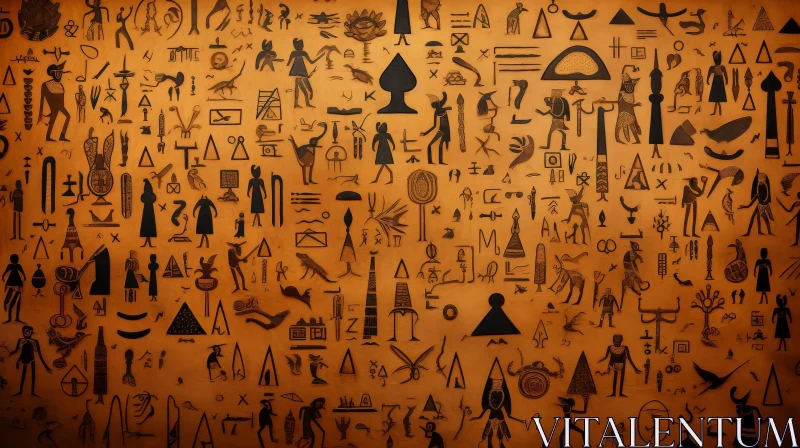 Ancient Egyptian Hieroglyphs: A Glimpse into Ancient Culture AI Image