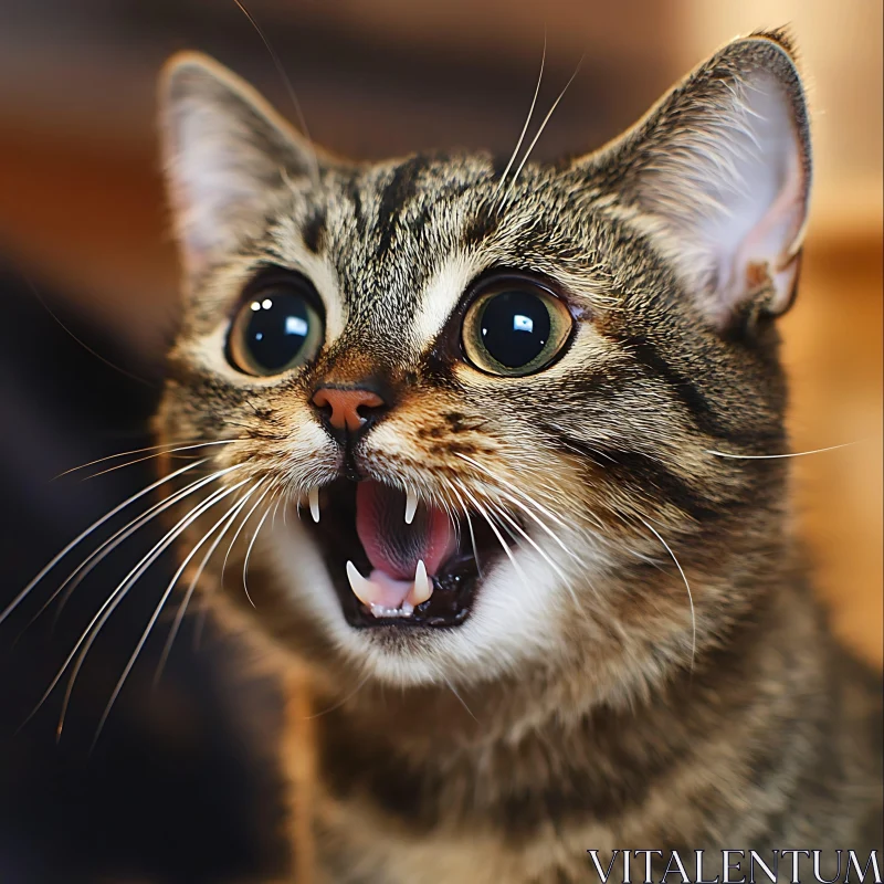 Cute Expressive Tabby Cat AI Image