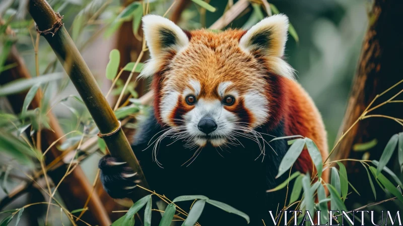 Close-up of a Red Panda in a Tree | Wildlife Photography AI Image