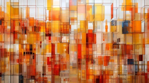 Colorful Glass Blocks in Chaotic Arrangement