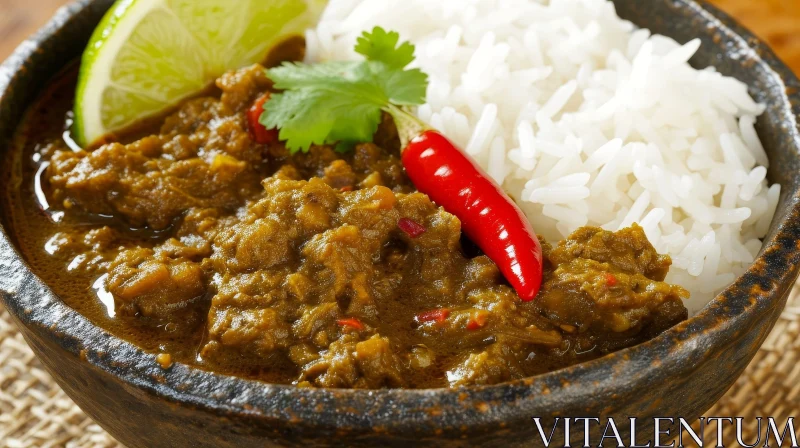 Delicious Beef Curry with Rice - Food Photography AI Image