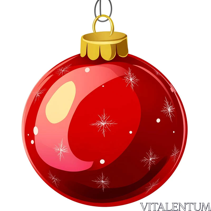 AI ART Festive Red Ornament for Christmas Decorations