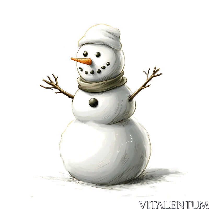 AI ART Cute Snowman with Winter Accessories