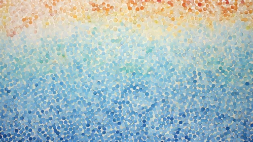 Blue and Orange Circle Mosaic Artwork