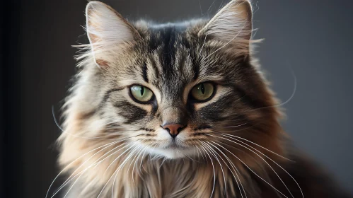 Detailed Feline Portrait with Stunning Green Eyes