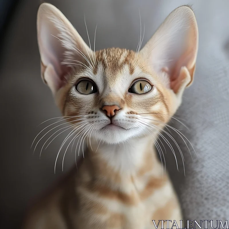 Curious Kitten with Expressive Eyes and Soft Fur AI Image