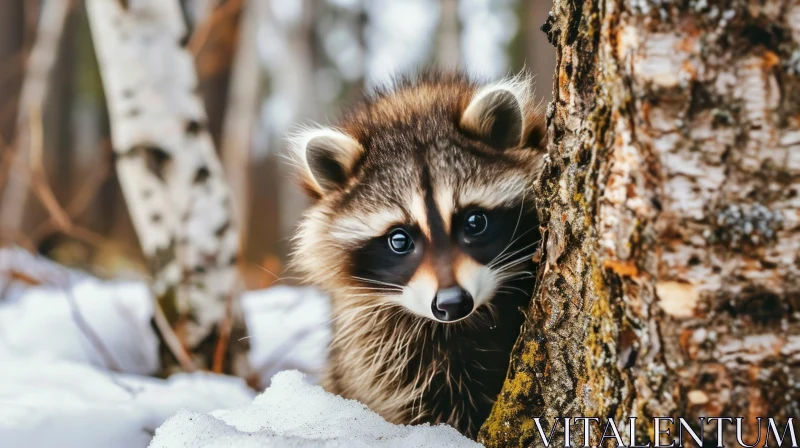 Stunning Portrait of a Raccoon in the Wild AI Image