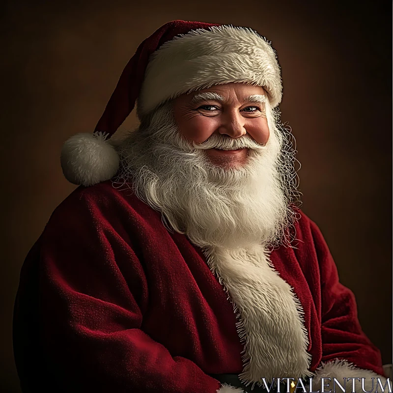 Joyful Santa Claus Christmas Portrait AI Image