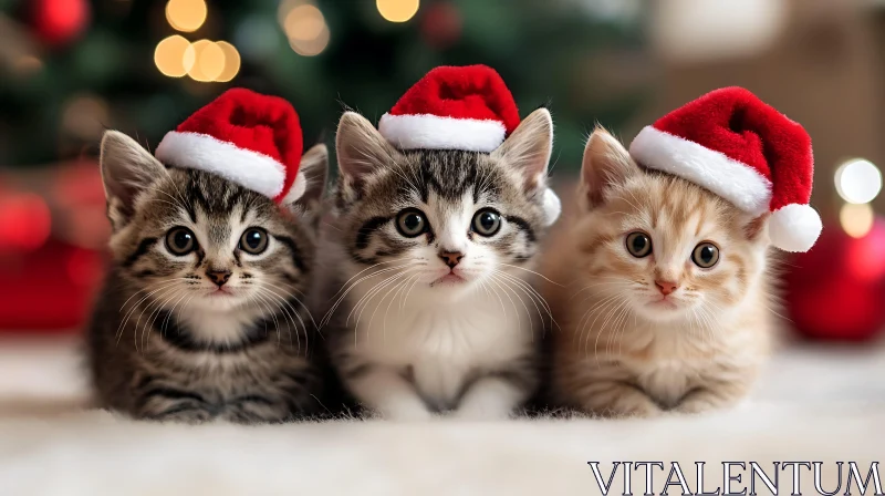 Adorable Festive Kittens AI Image