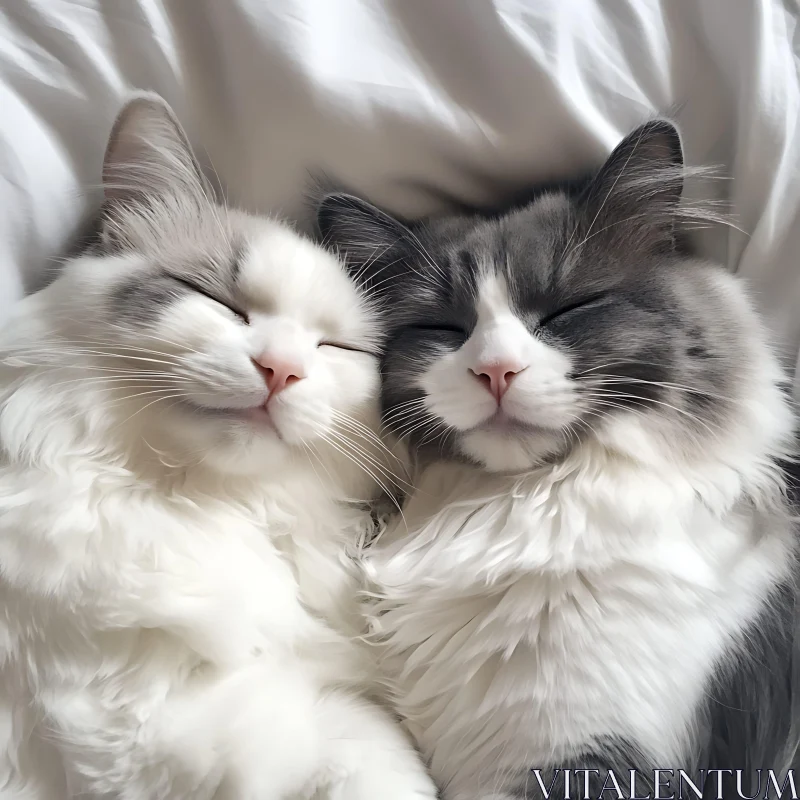 Peaceful Cats Resting Together AI Image