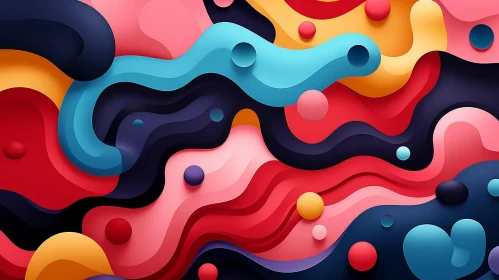 Colorful Abstract Art with Organic Shapes