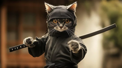 Ninja Cat with Sword