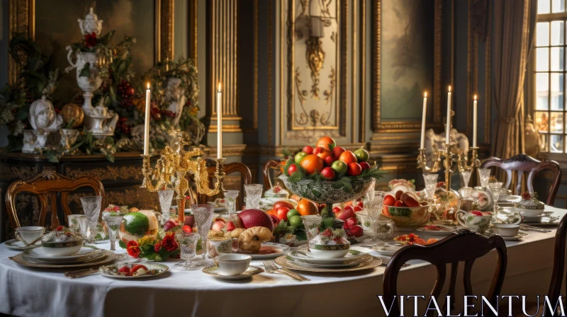 Extravagant Fruit Still Life | Festive Table Arrangements AI Image