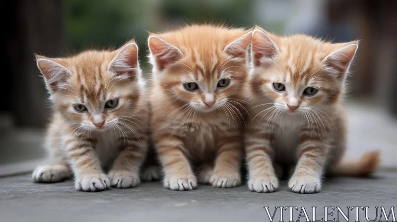 Cute Trio of Orange Kittens AI Image