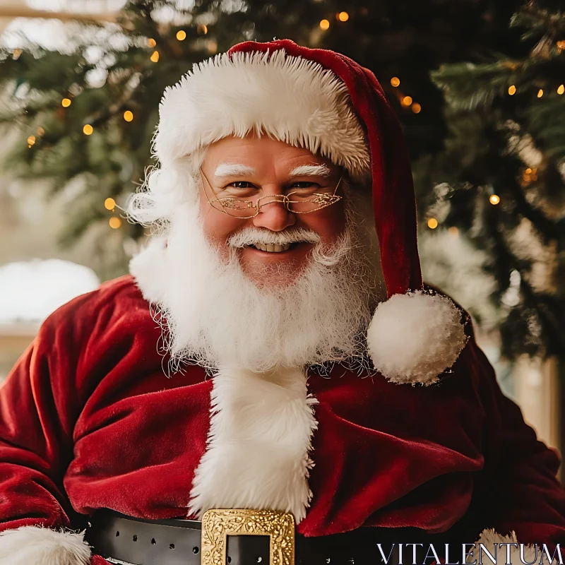 Cheerful Santa Claus Spreading Holiday Joy AI Image