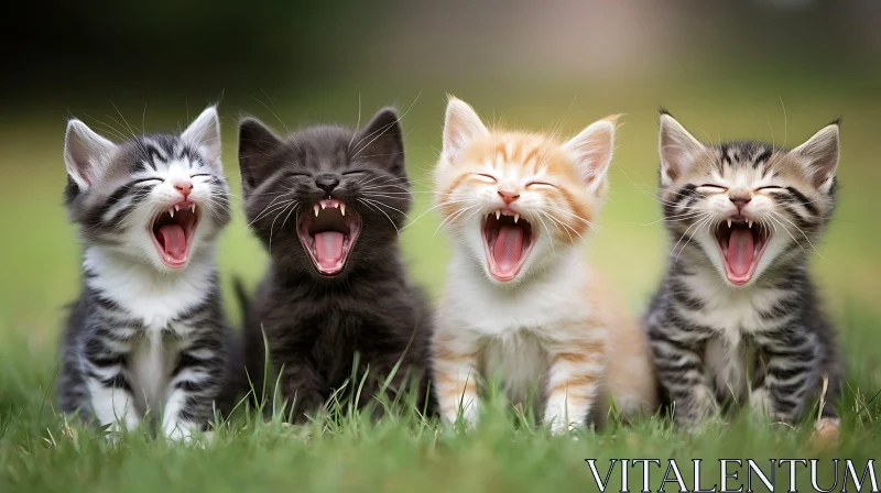 Adorable Yawning Kittens AI Image