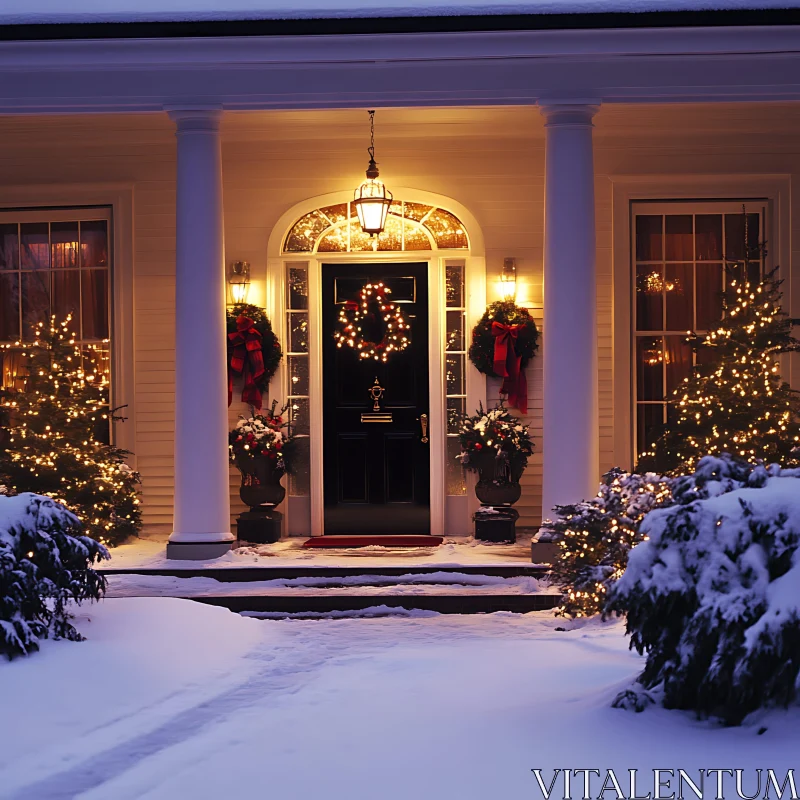 Christmas Porch Decoration AI Image