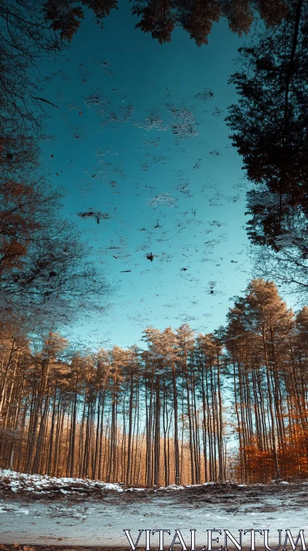 Autumn Forest Reflection AI Image