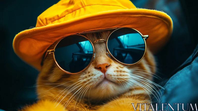 AI ART Cool Cat with Sunglasses