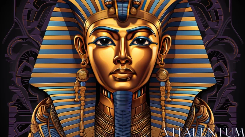Majestic Egyptian Pharaoh Portrait AI Image