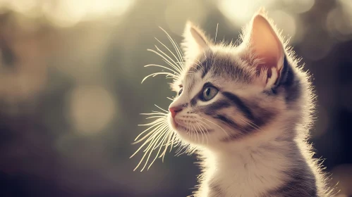 Elegant Kitten in Gentle Sunlight