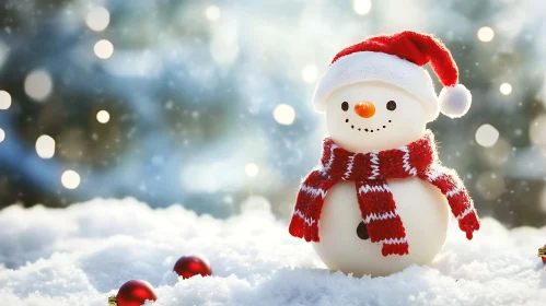 Festive Snowman in Red and White