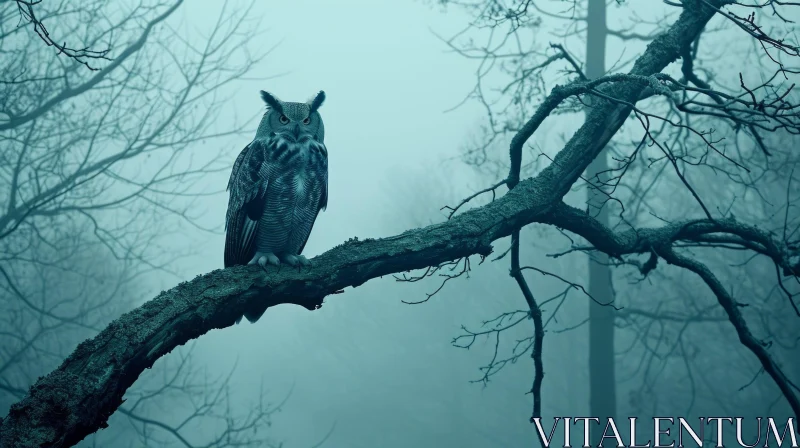 Enigmatic Owl in Forest - Captivating Nature Photography AI Image