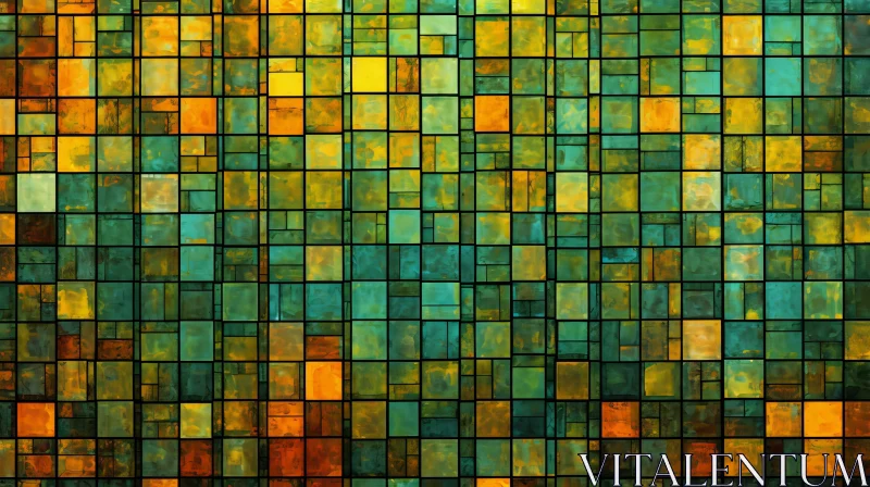 Stained Glass Mosaic in Warm Colors AI Image
