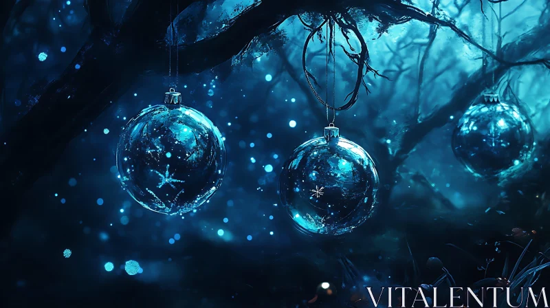 AI ART Magical Glass Orbs in a Mystical Forest