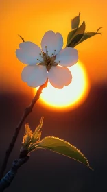 Beautiful Blossom Against a Sunset Glow