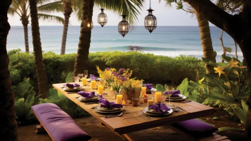 Exotic Outdoor Dining Experience with Oceanic Vista