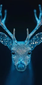 Sparkling Deer with Glimmering Blue Features