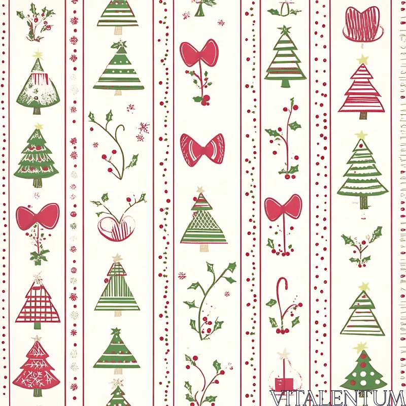 Holiday Themed Decorative Pattern AI Image