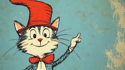 Cat in Red Hat Playing Character