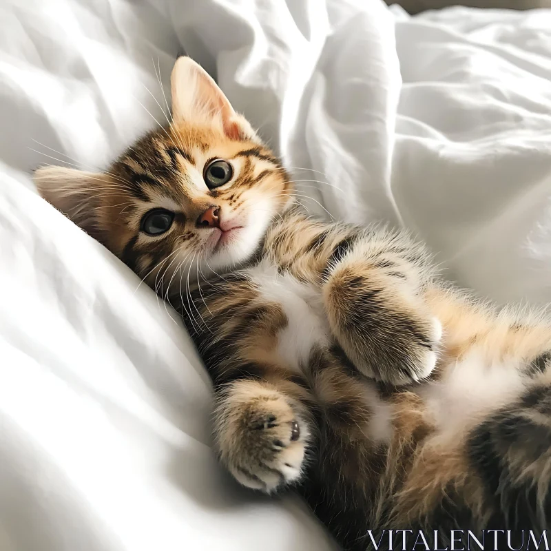 AI ART Charming Striped Kitten Lounging