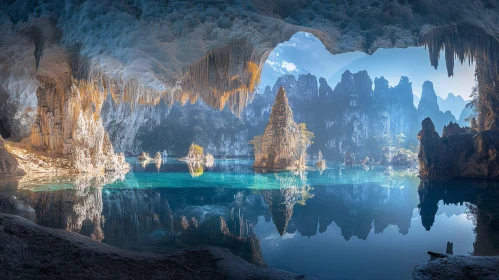 Stunning Natural Wonderland of Stalactites and Reflective Waters