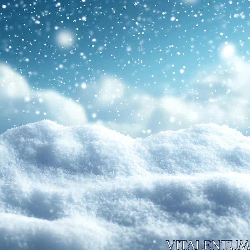 Tranquil Snow-Covered Winter Landscape AI Image