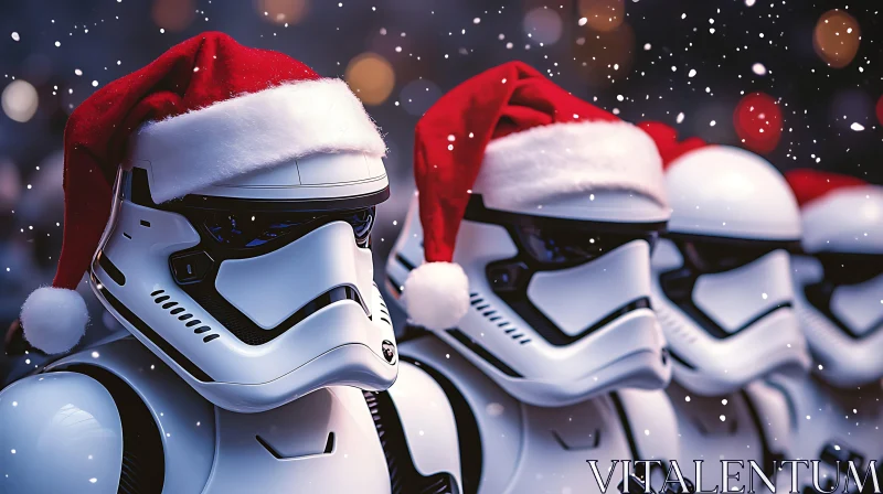 AI ART Festive Stormtroopers in Snowy Holiday Scene