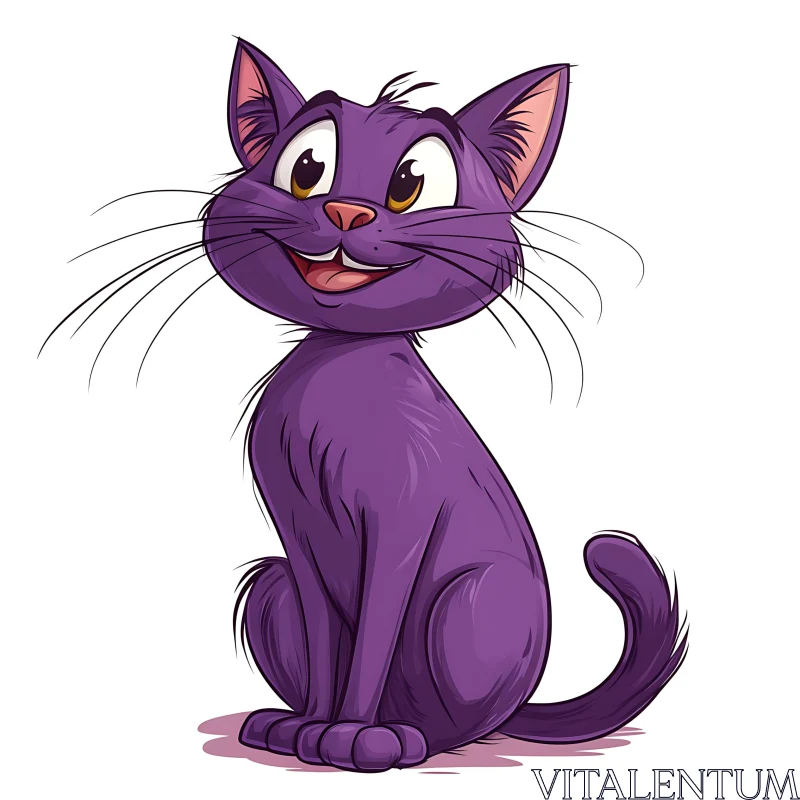 Playful Cartoon Cat Illustration AI Image