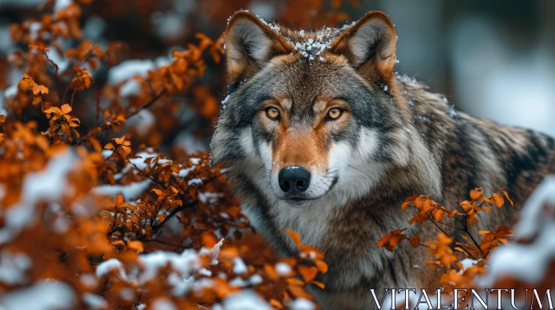 Powerful Wolf in the Woods - Captivating Nature Photography AI Image