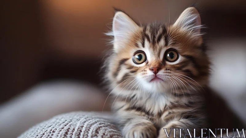 AI ART Cute Kitten with Expressive Eyes and Fluffy Fur