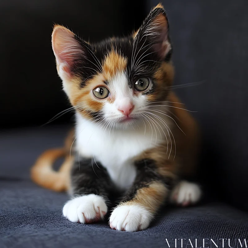 Charming Young Calico Cat AI Image