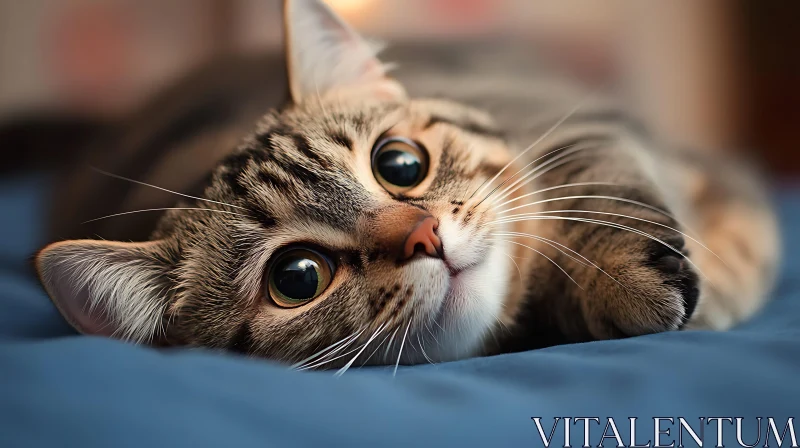 Cute Feline with Expressive Eyes AI Image