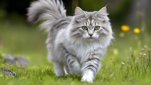 Majestic Cat in a Field