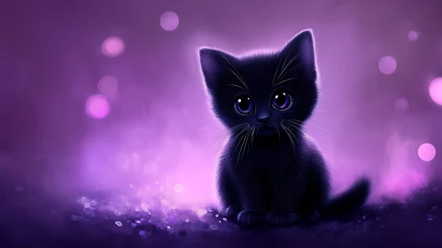 Enchanting Kitten with Purple Eyes