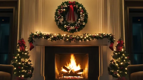 Festive Christmas Decor in a Cozy Living Room