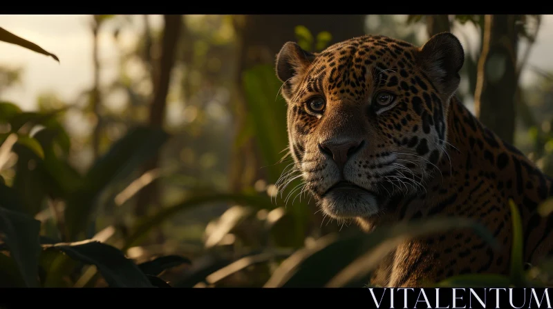 Close-up of a Jaguar in the Jungle - Powerful and Ferocious AI Image