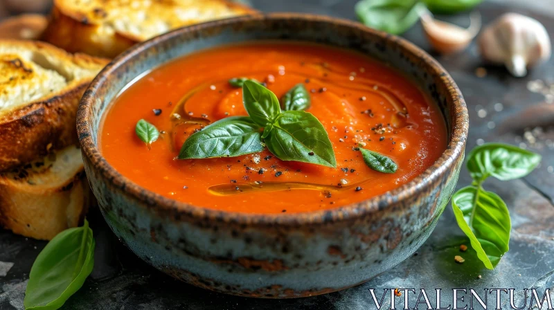 Delicious Tomato Soup with Fresh Tomatoes | Warm and Comforting AI Image
